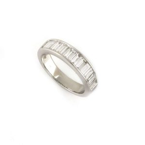 Baguette Cut Diamond Half Eternity Ring in Platinum 2.24ct