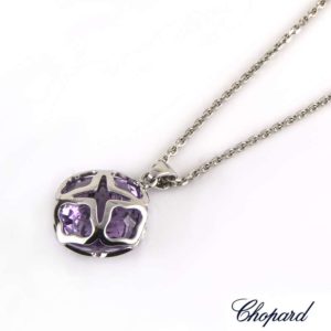 Chopard 18k White Gold Amethyst Imperiale Pendant 799221-1003