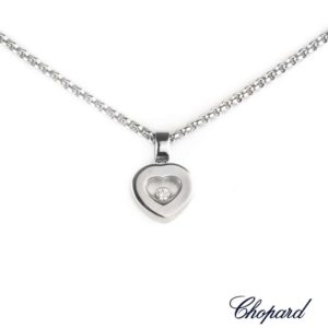Chopard 18k White Gold Happy Diamonds Heart Pendant 79/2897-20