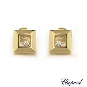 Chopard 18k Yellow Gold Happy Diamonds Earrings B&P 83/2938-20