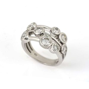 18k White Gold Round Brilliant Cut Diamond Dress Ring 1.70ct I/SI1
