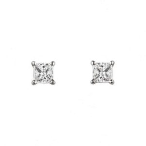 18k White Gold Princess Cut Diamond Earstuds 0.60ct H/VS1
