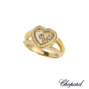 Chopard 18k Yellow Gold Happy Diamonds Heart Ring 82/4502