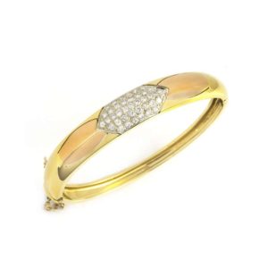 18k Yellow Gold Diamond Set Bangle 1.00ct G/VS