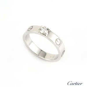 Cartier 18k W/G Love Solitaire Ring Size 53 N4204000 0.26ct E/IF