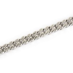 Gents Large Curb Link Bracelet in Platinum