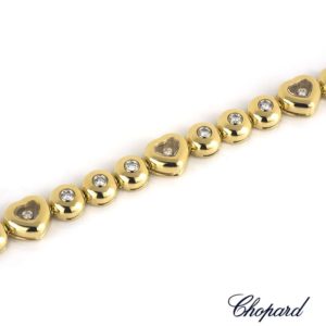Chopard 18k Yellow Gold Happy Diamonds Heart Bracelet 85/2564/0