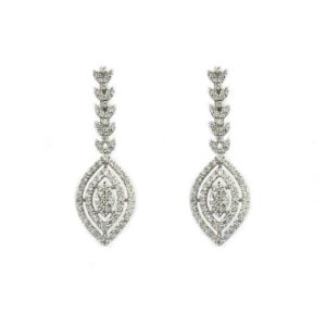 18k White Gold Diamond Drop Earrings 1.48ct G/VS1