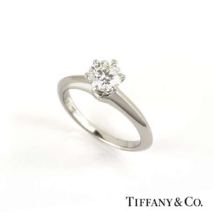 Tiffany & Co. Diamond Ring In Platinum 0.83ct G/VVS1 B&P