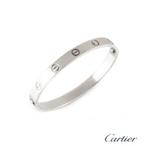 Cartier 18k White Gold Love Bangle Size 17 B6035417