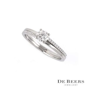 DeBeers Diamond Ring in Platinum 0.41ct H/VS1 B&P J1FD01BP55