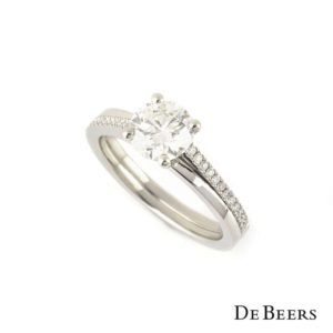 DeBeers Diamond Ring In Platinum 1.09ct H/SI1 B&P J1FD01BP55
