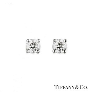 Tiffany & Co. Round Brilliant Cut Diamond Earstuds in Platinum 0.34ct H/VS2