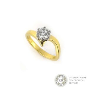 18k Yellow Gold Diamond Twist Ring 0.70ct G/VS2
