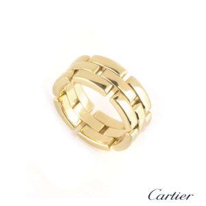Cartier 18k Yellow Gold Maillon Panthere Ring Size 52 B&P