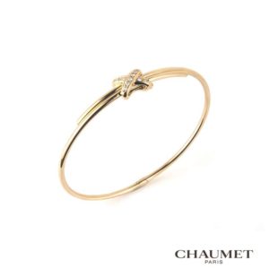 Chaumet 18k Rose Gold Diamond Liens Bangle