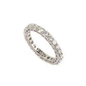 18k White Gold Round Brilliant Cut Diamond Full Eternity Ring 1.63ct H/VS2