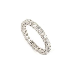18k White Gold Round Brilliant Cut Diamond Full Eternity Ring 1.26ct G/VS