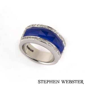 Stephen Webster 18k W/G Crystal Haze Blue Lapis and Diamond Ring