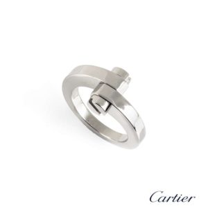 Cartier 18k White Gold Menotte Ring Size 55