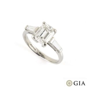 Emerald Cut Diamond Ring in Platinum 1.51ct F/VVS2