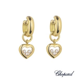 Chopard 18k Yellow Gold Happy Diamonds Earrings B&P 83/1382-20