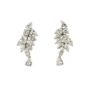 18k White Gold Diamond Cluster Earrings 7.86ct J/VS