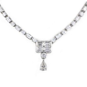18k White Gold Diamond Necklace 12.07ct H/VS