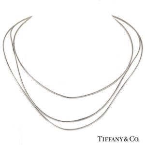 Tiffany & Co. 18k White Gold Elsa Peretti Wave Necklace