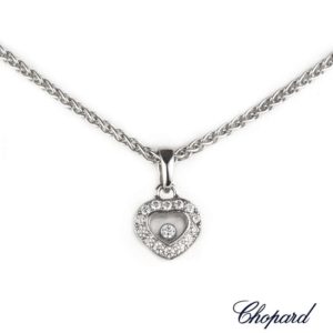 Chopard 18k White Gold Happy Diamonds Heart Pendant 79/1084-20