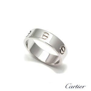 Cartier 18k White Gold Love Ring Size 61 B&P B4084756