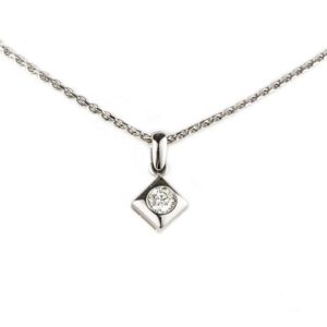 18k White Gold Brilliant Cut Diamond Pendant 0.33ct G/VS2