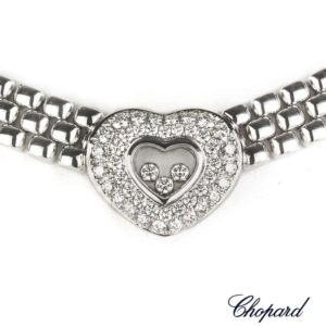Chopard 18k White Gold Happy Diamonds Necklace 81/2267-20