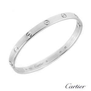 Cartier 18k White Gold Love Bangle Size 19 B6035419