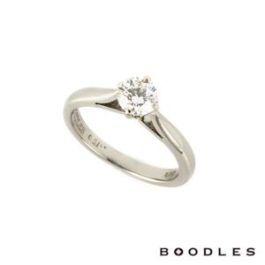 Boodles Round Brilliant Cut Diamond Ring in Platinum 0.51ct E/VVS1