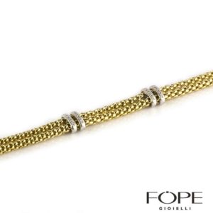 Fope 18k Yellow and White Gold Maori Bracelet 0.18ct