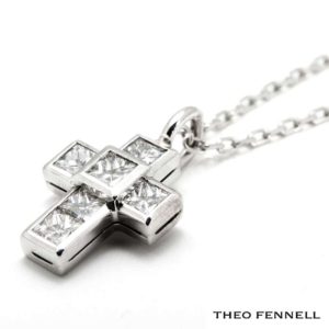 Theo Fennell 18k White Gold Diamond Set Cross 0.90ct