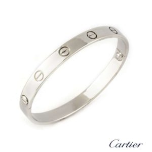 Cartier 18k White Gold Love Bangle Size 17 B6035417