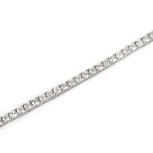 18k White Gold Round Brilliant Cut Diamond Line Bracelet 4.82ct