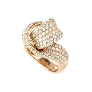 18k Rose Gold Diamond Set Dress Ring