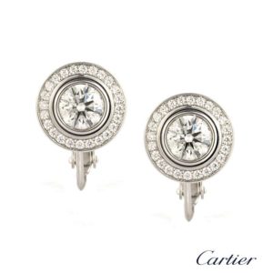 Cartier 18k White Gold XXX Diamond Earrings