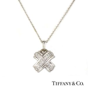 Tiffany & Co. 18k White Gold Diamond Set Schlumberger Pendant