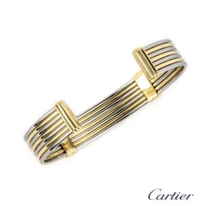 Cartier Steel and 18k Yellow Gold Bangle
