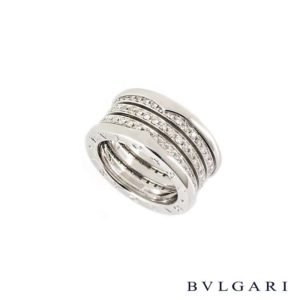 Bvlgari 18k White Gold Diamond Set B.Zero1 Ring AN850553