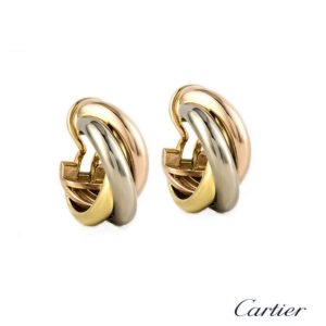 Cartier 18k Three Colour Gold Trinity Earrings B&P 80083231