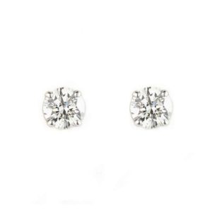 18k White Gold Round Brilliant Cut Diamond Earstuds 1.00ct