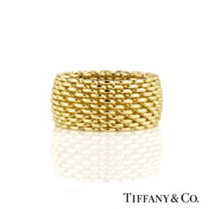 Tiffany & Co 18k Yellow Gold Mesh Ring