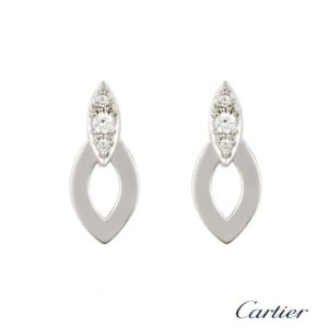 Cartier 18k White Gold Diamond Set Diadea Earrings