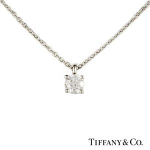 Tiffany & Co. Round Brilliant Cut Diamond Pendant in Platinum 0.25ct
