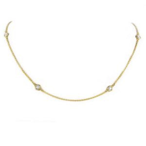18k Yellow Gold Diamond Set Necklace